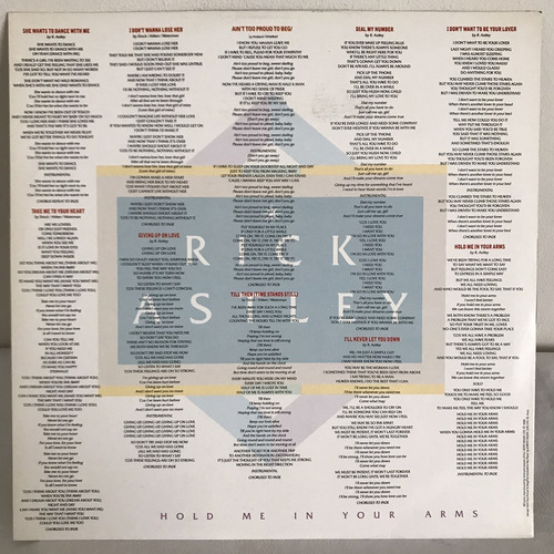 Lp Rick Astley - Hold Me In Your Arms