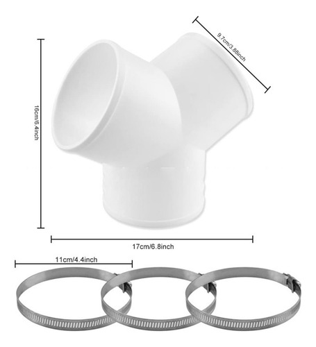Conector De Duto De 3 Vias, Divisor De Duto Para 9,7 Cm