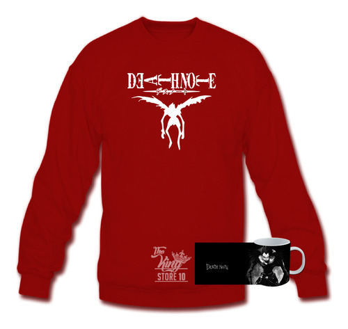 Poleron Polo + Taza, Death Note, Cuaderno Negro, Anime, Shikigami, Muerte / The King Store