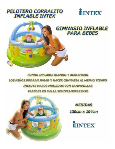 Imagen 5 de 8 de Corralito Pelotero Intex Gimnasio Bebe Inflable Intex -
