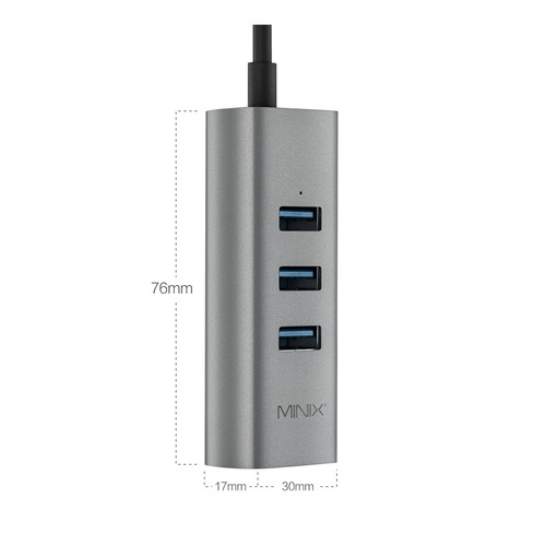 Minix Neo C-ue, De Aluminio Usb-c Y 3 Puertos Usb 3.0 Y Giga