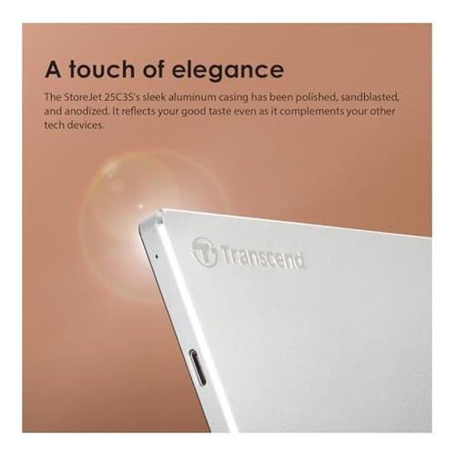 Trascend 2tb Sj25c3s, Disco Duro Externo Portátil, Elegante
