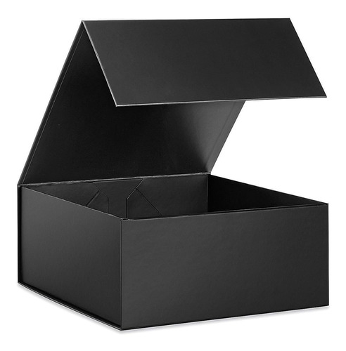 Caja De Regalo Magnética - Mate, 25x25x11cm, Negra - 10/paq