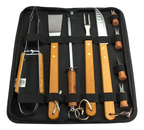 Kit Churrasco Inox 10 Peças