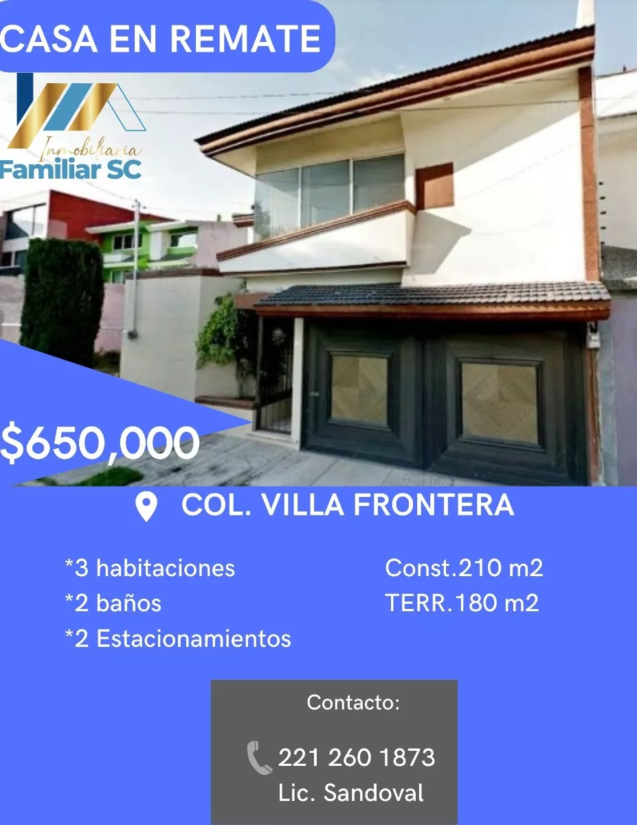 Casa En Remate Villa Frontera Ap/is