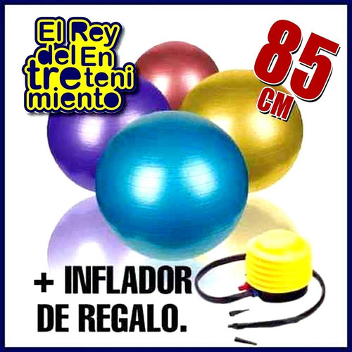 Pelota De Pilates 85cm Texturada Yoga Gym + Inflador! El Rey