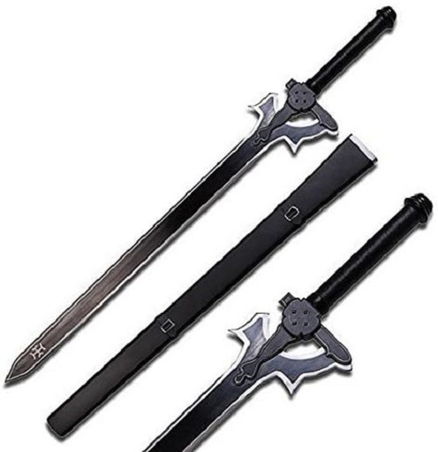 Espada Elucidator Negra Sao Sword Art Online Funda Madera