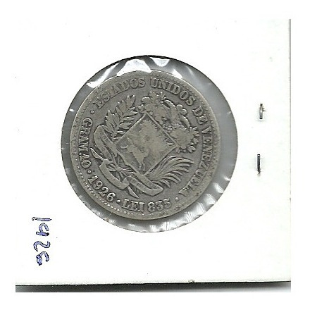 Moneda De Plata - 2 Bolivares  Año 1926 - 10 Gramos -ley 835