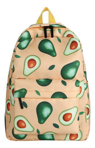 Mochila De Mujer De Lona Con Estampado De Aguacate