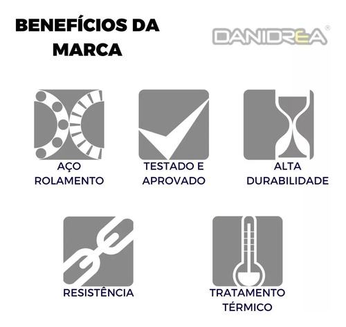 Eixo Quadro Elástico Bucha Balança Dt 180 Completo Danidrea