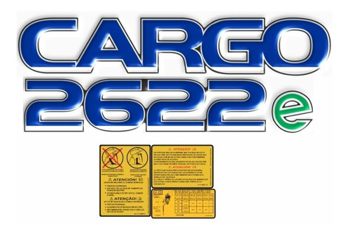 Kit Adesivo Compatível Com Ford Cargo 2622e Emblema Kit70 Cor PADRÃO
