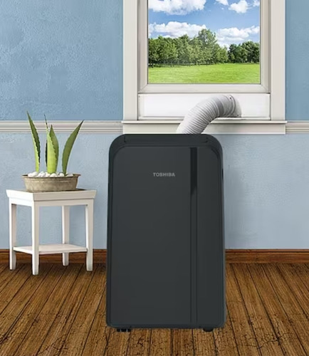 Aire Acond. Portátil Toshiba 10000 Btu Frío Rac-pd1414cw Negro