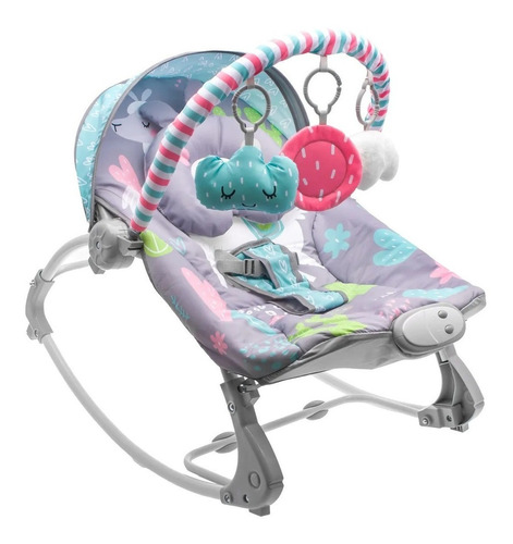 Imagem 1 de 2 de Cadeira de balanço para bebê Dican Lhama cinza