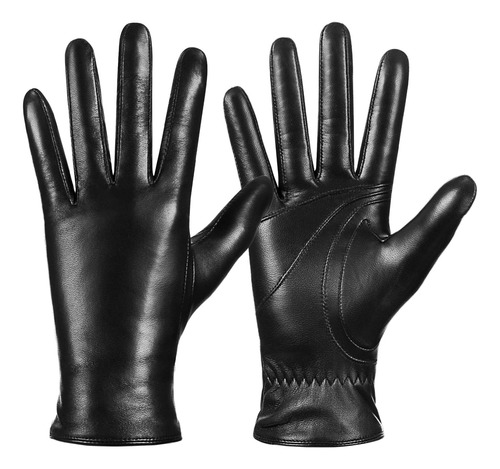 Guantes De Piel De Oveja De Invierno Para Mujer, Guantes Cál