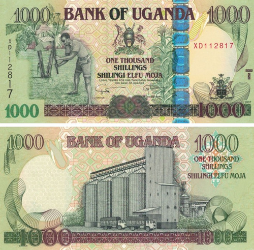 Grr-billete De Uganda 1,000 Shillings 2009 - Silo De Granos