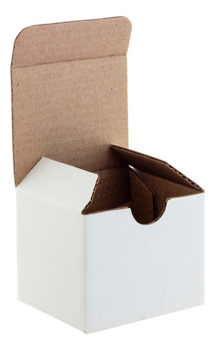 100 Cajas Chicas 5x6x5 Cartón Micro Corrugado Armable Color Blanco