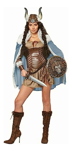 California Costumes Women's Viking Vixen Sexy Warrior Color Tan,brown
