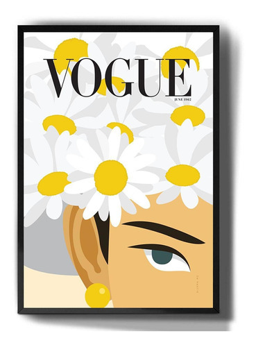 Quadro Decorativo Vogue Desenho Mulher Capa Tumblr