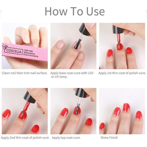 Coscelia 5 Colors Gel Nail Polish 10ml Starter Kit 24w Led ! | Cuotas sin interés Coscelia 5 Colors Gel Nail Polish 10ml Starter Kit 24w Led ! | Cuotas sin interés