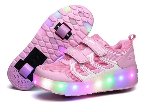 Patines Led Para Niños Y Adolescentes/2 Ruedas Extraíbles