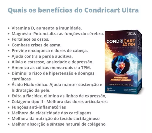 COLÁGENO TIPO II + VITAMINA D3 + MAGNÉSIO CONDRICART ULTRA 60