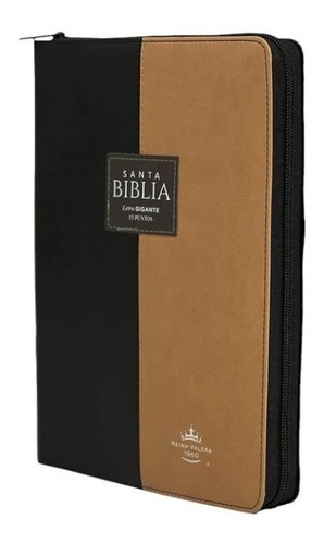 Biblia Rv60 Negro/beige Letra N.15 Con Índice Y Cierre