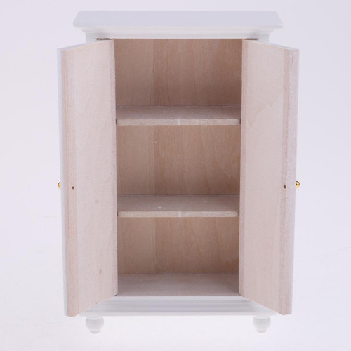 1 Armario De Dormitorio De Casa De Muñecas Blanco