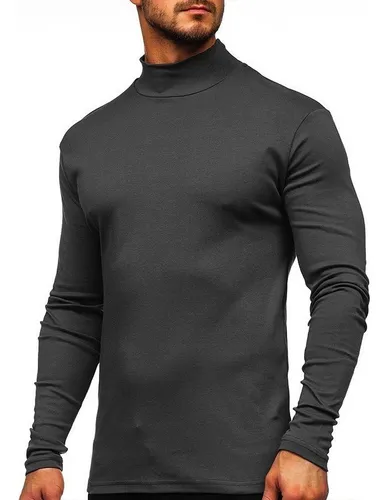 Camiseta Térmica De Manga Larga Y Cuello Alto Para Hombre