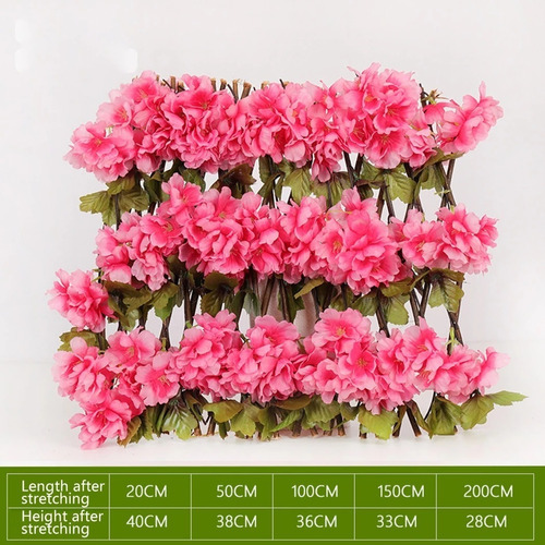 Cerca Flores Artificial Expandible Follaje Decorativa 0241-2