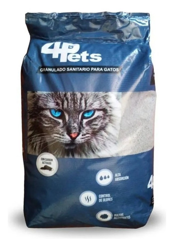 Arena Aglomerante Gato 4pets 8kg Carbon Effect Con Regalo x 8kg de peso neto