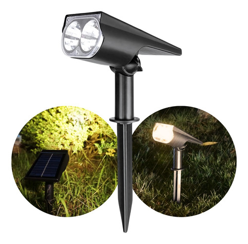 Estaca Solar Led Lampara Farol Jardín Exterior Iluminación Estructura Cálido