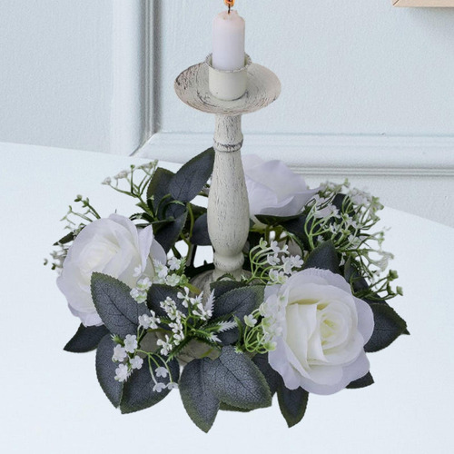 Anillos De Velas De Rosa Artificial Anillo De Flores De Vela