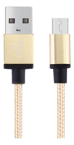 Cabo De Dados Micro Usb Para Usb 2.0 Em Ouro Amarelo Claro D