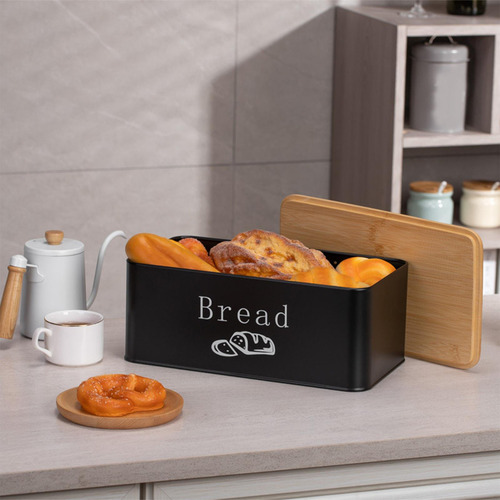 Con Tapa De Bambú, Recipiente Multiusos Para Guardar Pan,