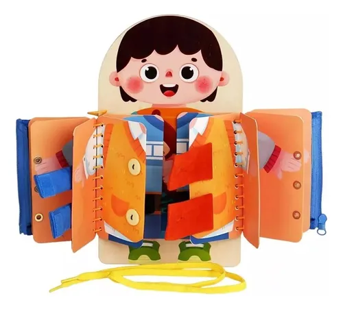 Tablero Montessori Para Aprendizaje Habilidad De Vestimenta