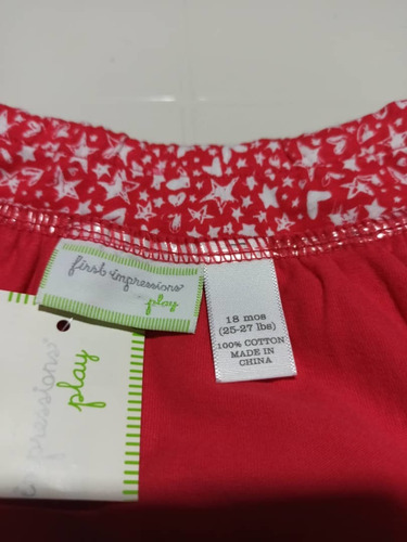 Imagen 5 de 9 de Falda Para Bebe Niña 18 Meses Roja Nueva