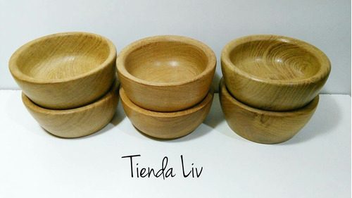 Imagen 3 de 5 de Cazuelas Cuenco Madera Calden 10 Cm X 10 U Tienda Liv