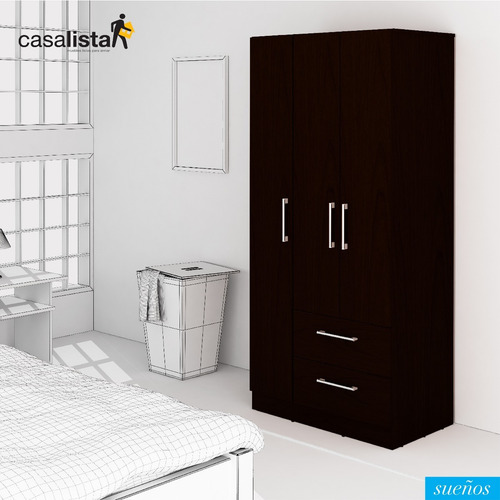 Mueble Clóset 3 Puertas 2 Gavetas Casa Lista Sueños