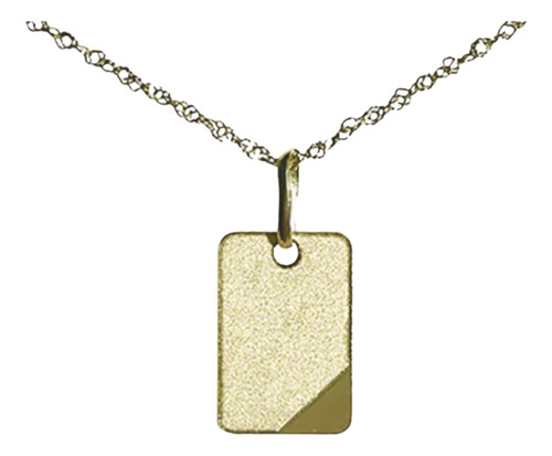 Dije Oro 18k Hombre Mujer Rectangular Para Grabar Ocasión