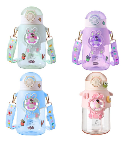Botella Agua Portátil Ajustable Bonito Diseño Kawaii 450 Ml