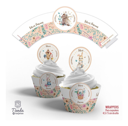 Imagen 6 de 9 de Kit Imprimible Pascuas - Base P/ Huevos, Etiquetas, Stickers