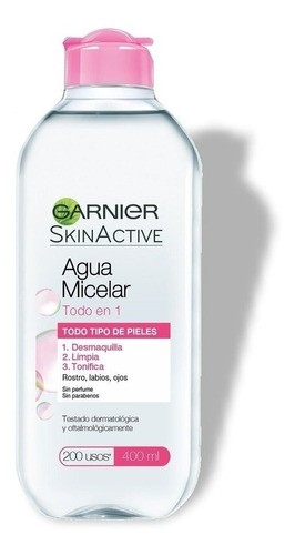 Agua Micelar Garnier Skin Active Limpia Tonifica Desmaquilla