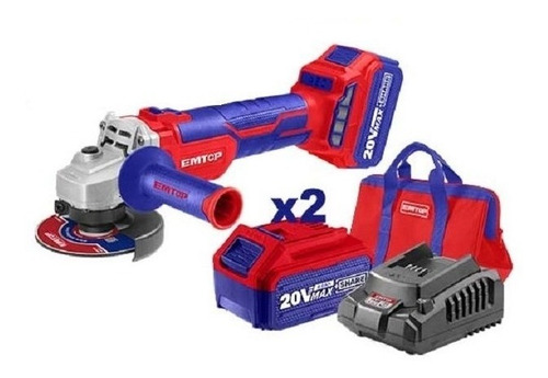 Amoladora Angular 4.5 115mm 750w 220v Emtop Industrial Color Rojo/Azul