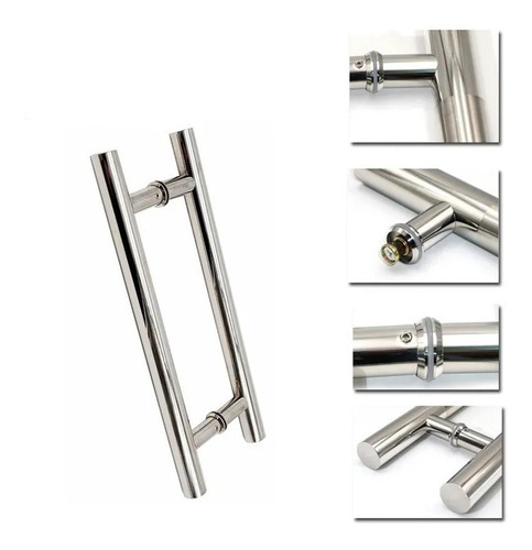 Imagem 5 de 5 de Puxador H Inox 20cm X 30 Cm Portas Vidro Madeira 300x200 304