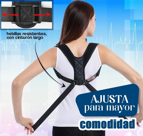 Imagen 2 de 8 de Corrector De Postura Espalda Soporte Ajustable Jb-7021