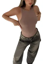 Comprar Bodysuit Body Basico Mujer Cuello Alto Musculosa Moda Mujer 