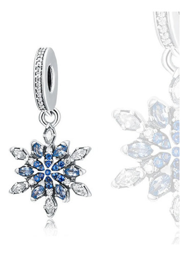 Charm Copo De Nieve Con Circones En Plata 925 Silver Heart