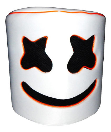 Casco Cabeza Mascara Luz Led Naranja Marshmello Marshmallow