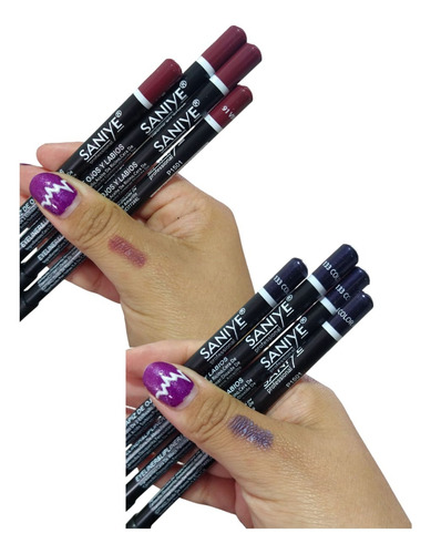 Set 8 Delineadores De Lapiz Ojos Y Labios Colores Intensos