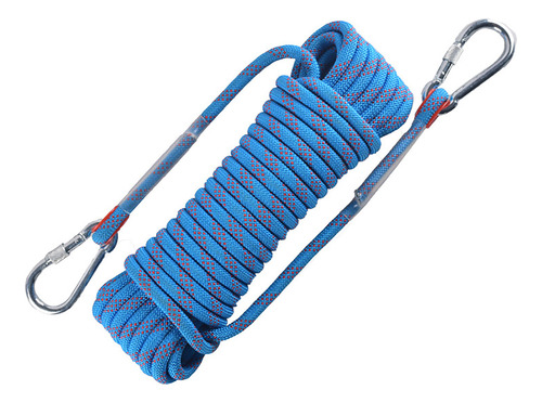 Cuerda De Escalada De Seguridad Multiusos Azul Con Ganchos D
